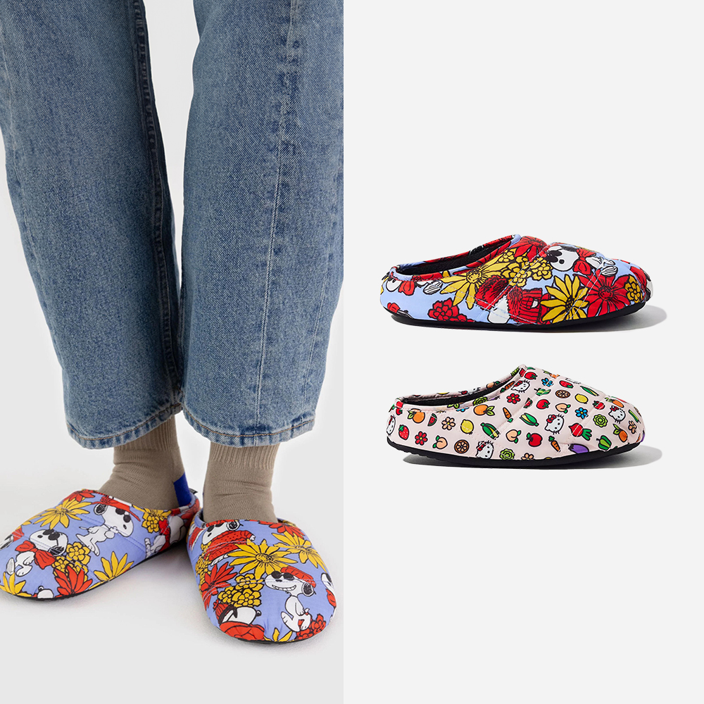 바쿠 키티 룸슈즈 스누피 콜라보 거실화 실내 슬리퍼 푹신한 슬리퍼