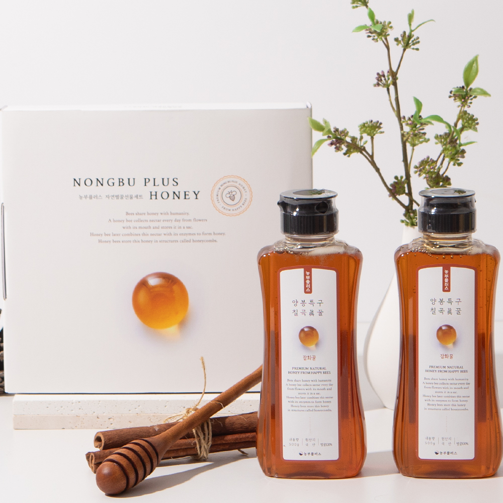 국산 토종꿀 아카시아꿀 잡화꿀 500g 2종 선물세트 농부플러스 이미지 4
