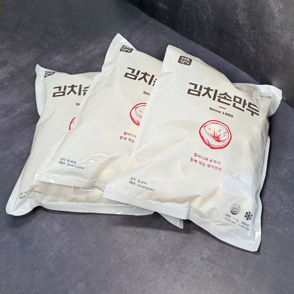 엄지 맛있는 손만두 업소용 냉동 김치손만두, 1.4kg, 1개 - 상세 이미지 4