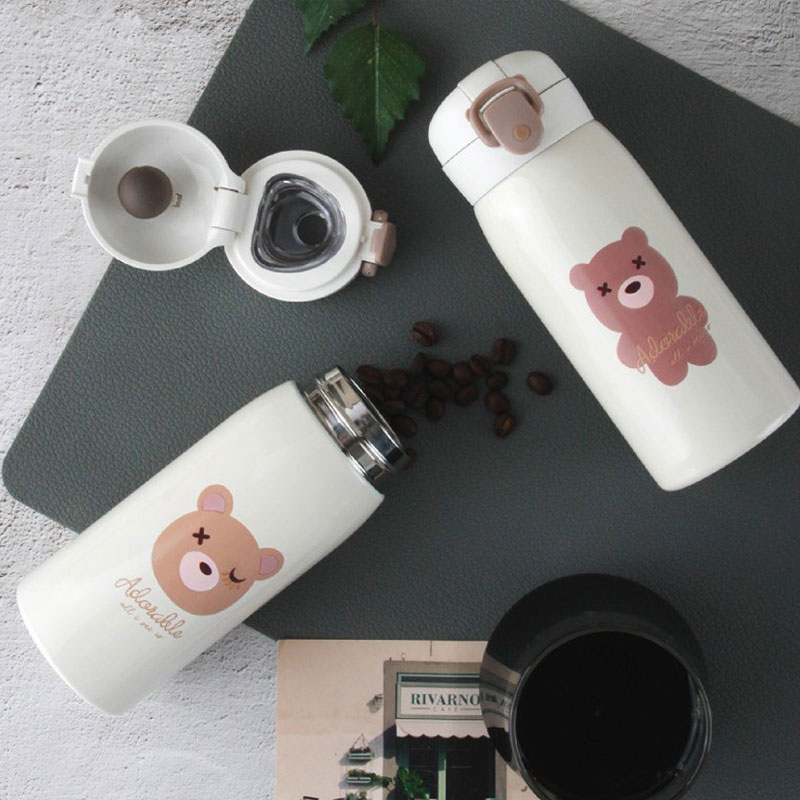 각인텀블러 350ml 곰 초등학생 어린이물병 단체보온병 유치원 어린이선물 - 상세 이미지 2