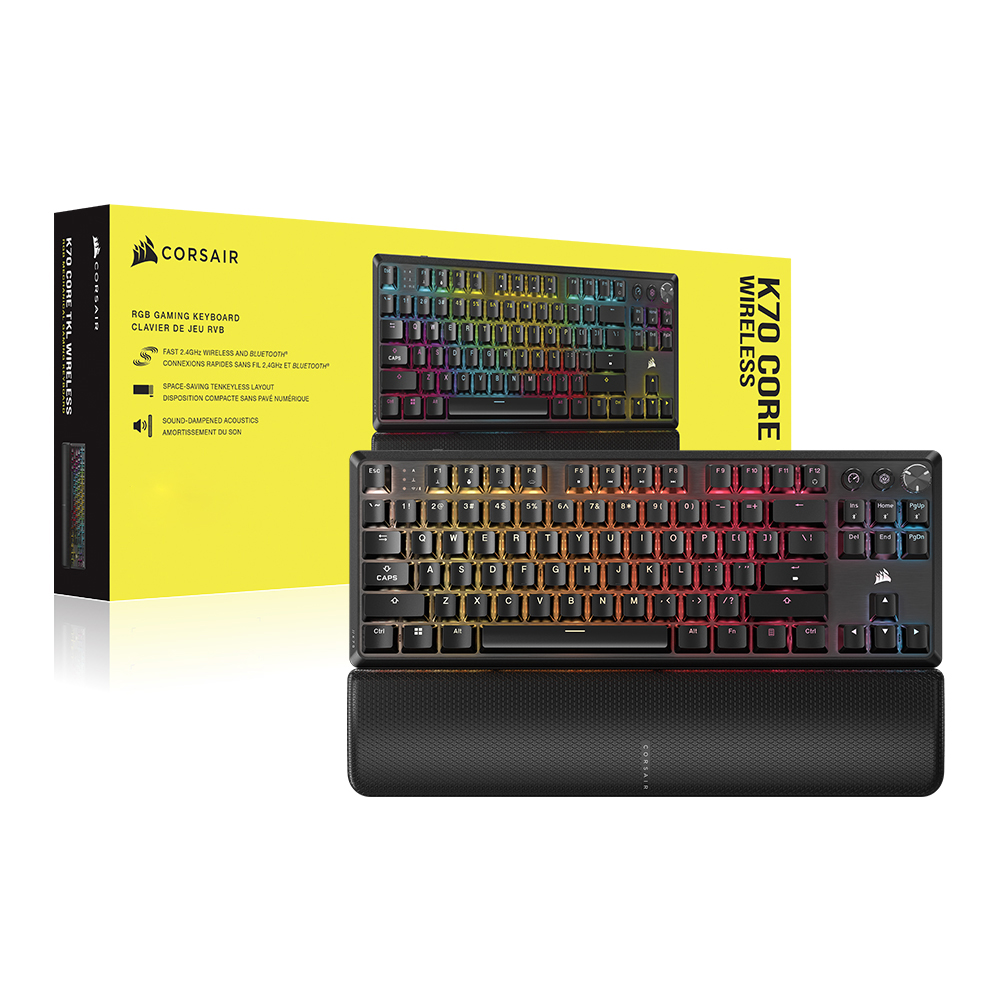 커세어 K70 RGB CORE TKL 무선 저소음 은축 게이밍 기계식 키보드 골드키캡 에디션 - 상세 이미지 4