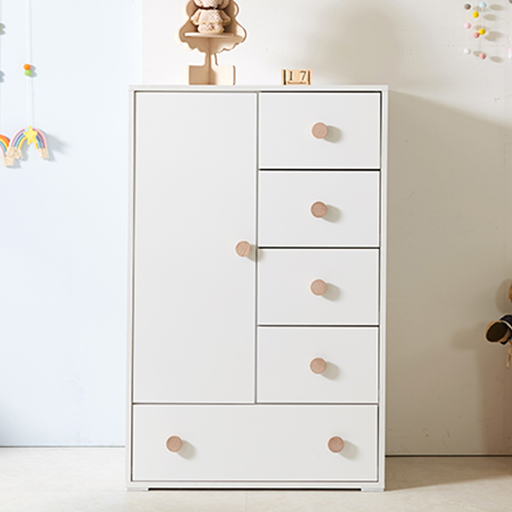 애기옷장 아이방 유아 아이 키즈옷장 아기 어린이 주니어 800x500x1250mm, 미카엘 수납 화이트