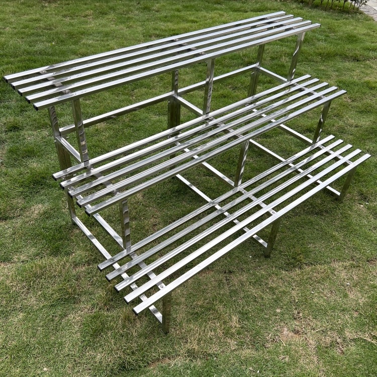 계단식 화분 거치대 스테인리스 업소용 가게 사다리 선반 2층 길이 80cm 총 폭40cm - 상세 이미지 5
