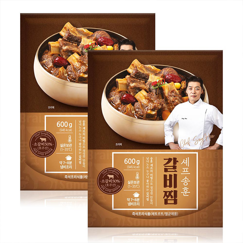 송훈셰프 갈비찜 고기많은 전통 양념 소갈비찜밀키트 600g 7팩 - 상품 이미지