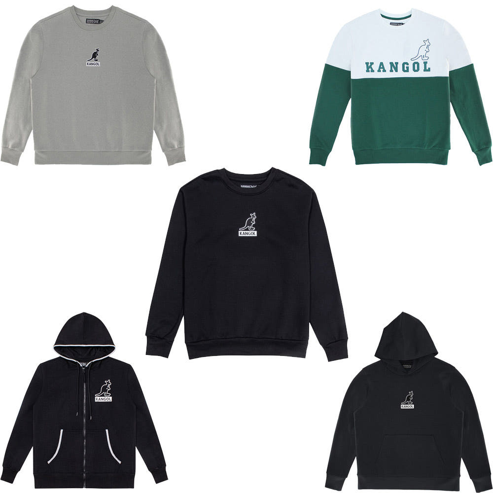 캉골 남녀공용 맨투맨 후드티 후드집업 블랙 K96215 빅로고