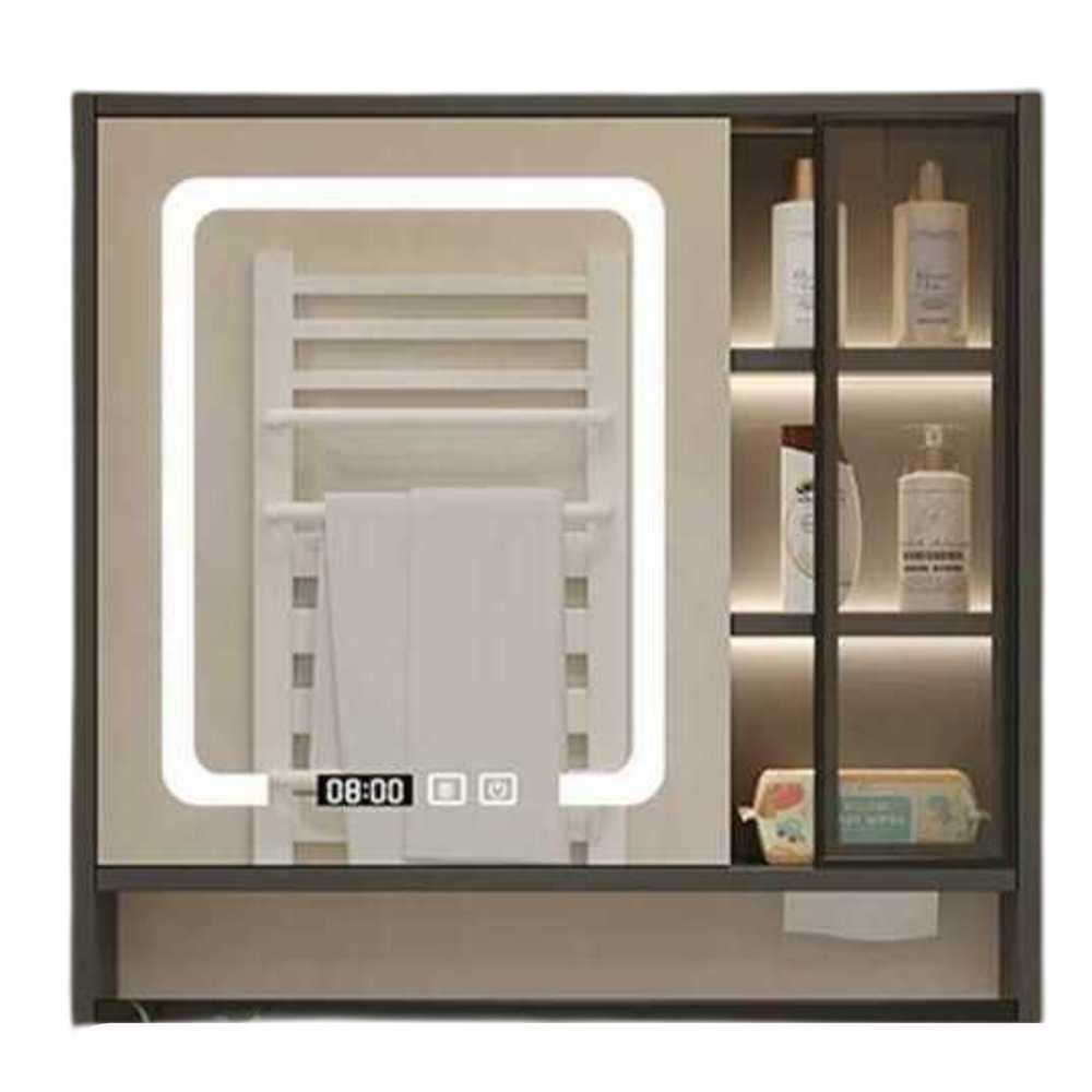 욕실 슬라이딩장 화장실 거울장 LED 조명 슬라이드 60cm - 상품 이미지