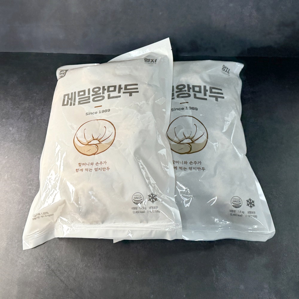 엄지 맛있는 메밀왕만두 업소용 냉동 메밀만두 고기, 1.4kg, 6개 - 상품 이미지