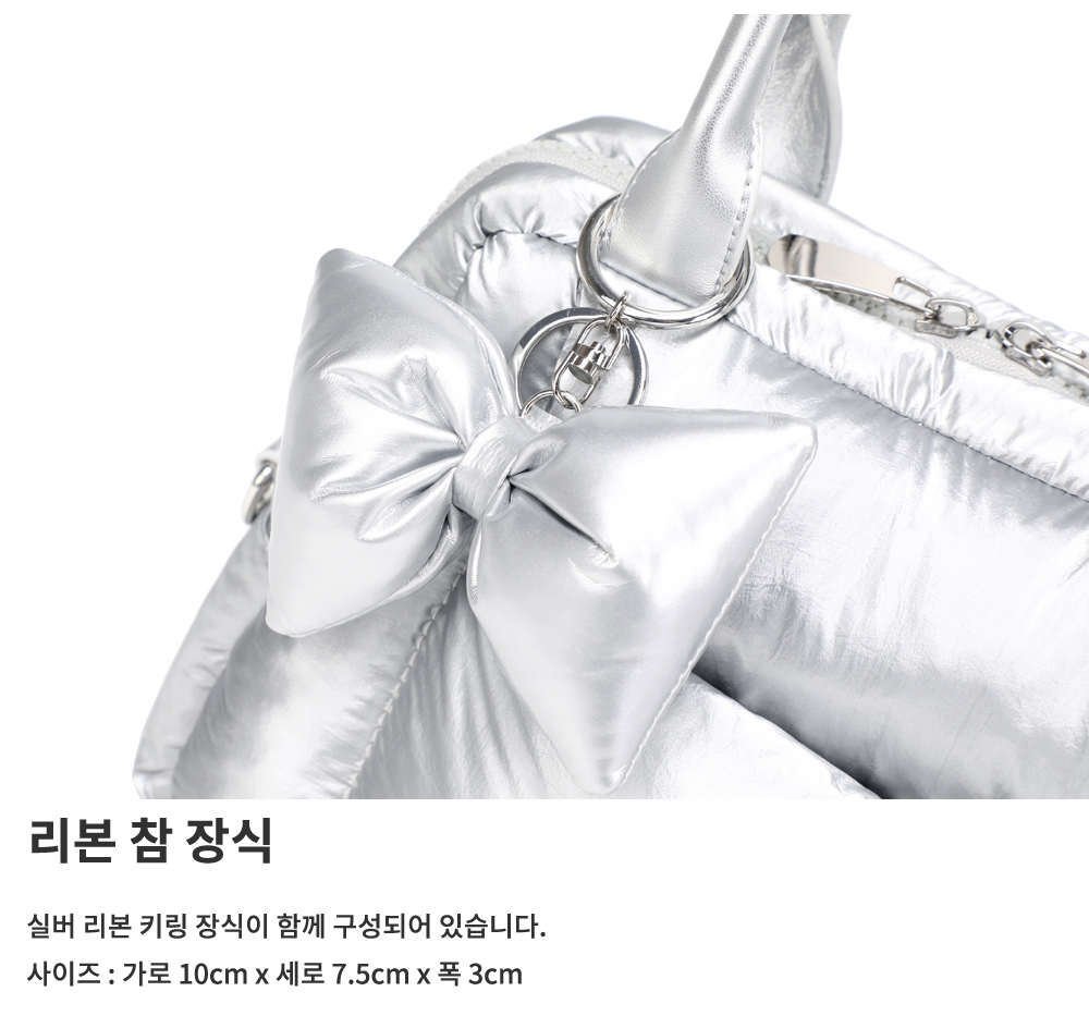패딩 토트백 가벼운 미니 손가방 여성 핸드백 가죽 토트백 이미지 8