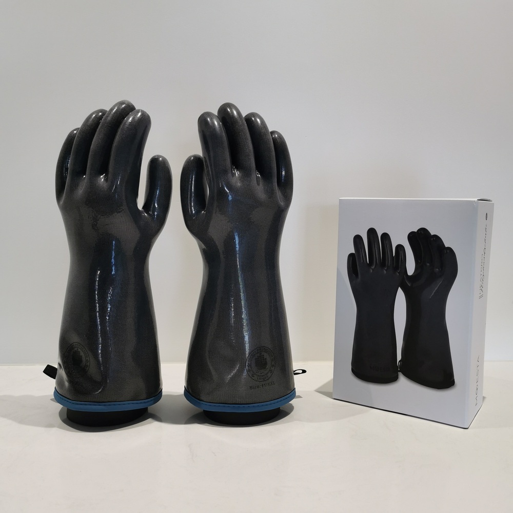 고온 방지 장갑 식품 공장용 방수 화상 주방 베이킹용 오븐형 장갑 8호 검정색 얇은 단면 이미지 8