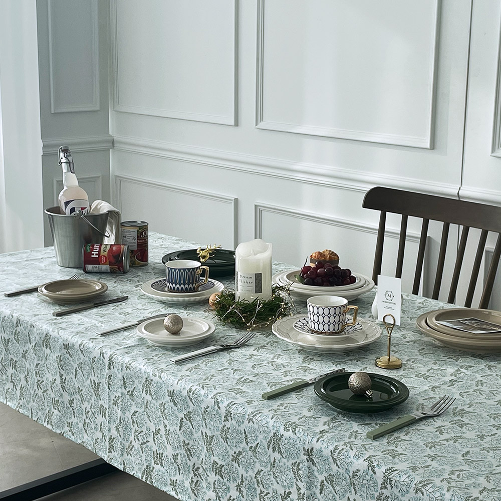 그린래빗 플라워 방수 식탁보 원형 사각 4인용 테이블보 테이블커버 식탁덮개