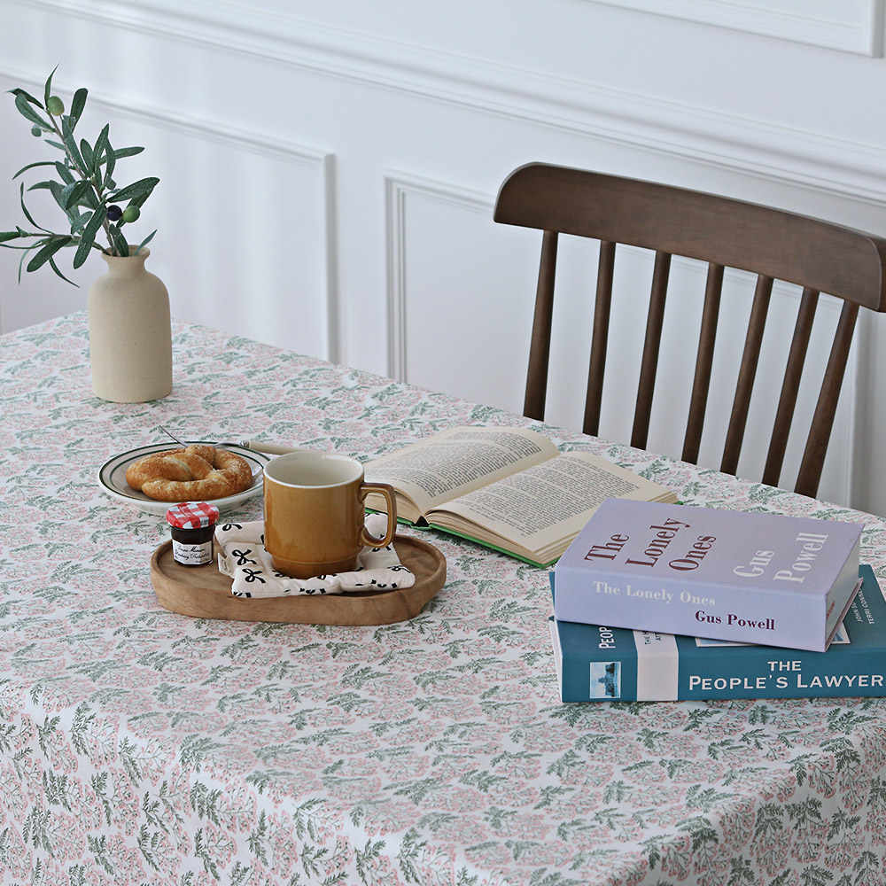 그린래빗 플라워 방수 식탁보 원형 사각 4인용 테이블보 테이블커버 식탁덮개