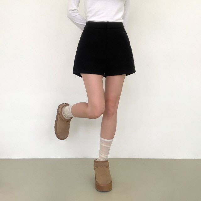 [MOMENT JOY/국내제작/S~XL💕] 원스 허리쏙 모직 베이직 하이웨스트 3부 도톰 하프 겨울 이너 반바지 슬랙스 숏팬츠 상세 이미지 36