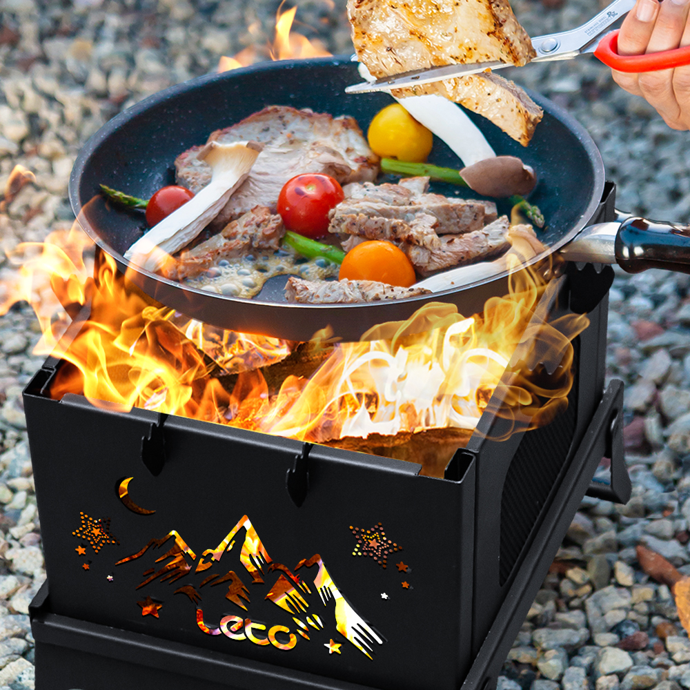 레토 오픈뷰 접이식 사각 캠핑 화로대 불멍 감성 바베큐그릴 LCP-FS05