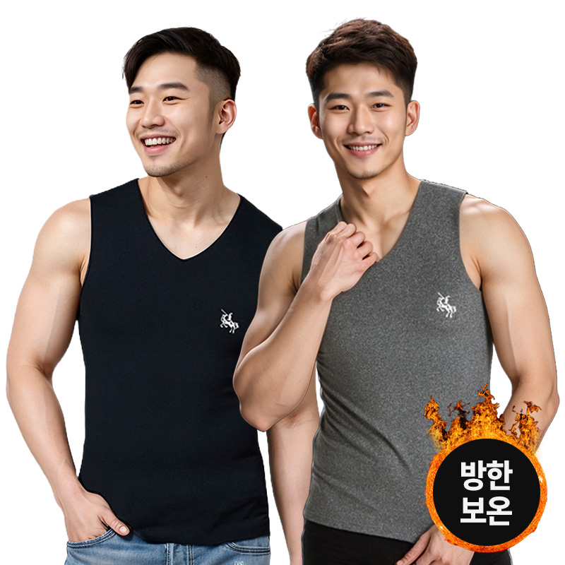 1+1 남자 기모 나시 런닝 메리야스 - 메인 이미지