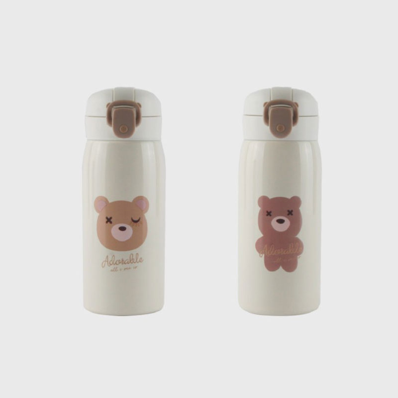 각인텀블러 350ml 곰 초등학생 어린이물병 단체보온병 유치원 어린이선물 - 상품 이미지