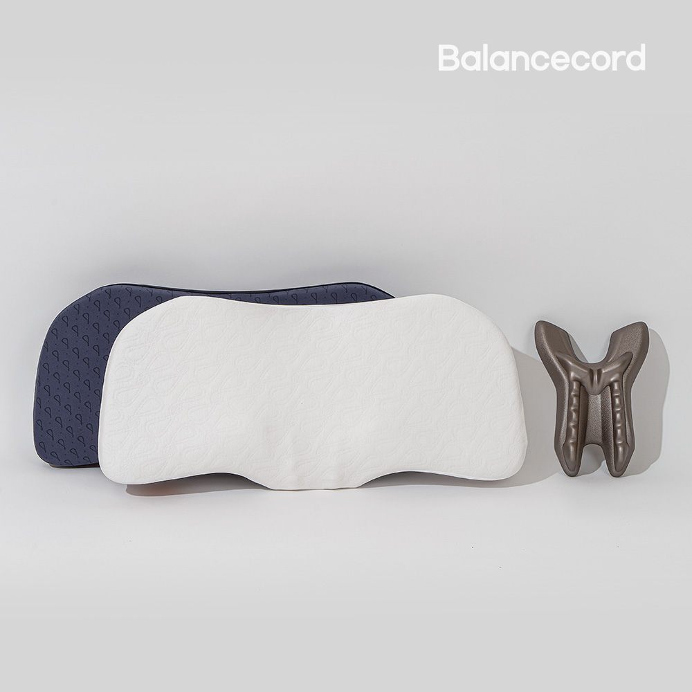 [SET] 발란스코드 실프베개 2개 메모리폼 숙면 경추 + 자세 교정 넥팟 목 경추 지압도구