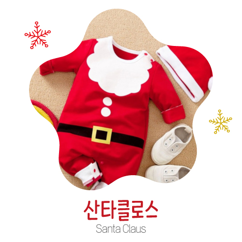 아기크리스마스옷 신생아 크리스마스 아기 산타 바디슈트 실내복 롬퍼 남자 여자 선물 - 상세 이미지 2