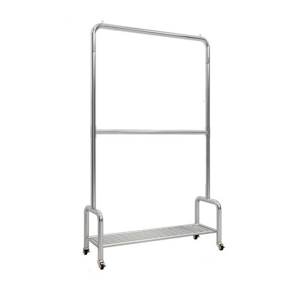 철제행거 선반 트롤리 원룸 이동식 스탠드 바지걸이 100x200cm - 상품 이미지