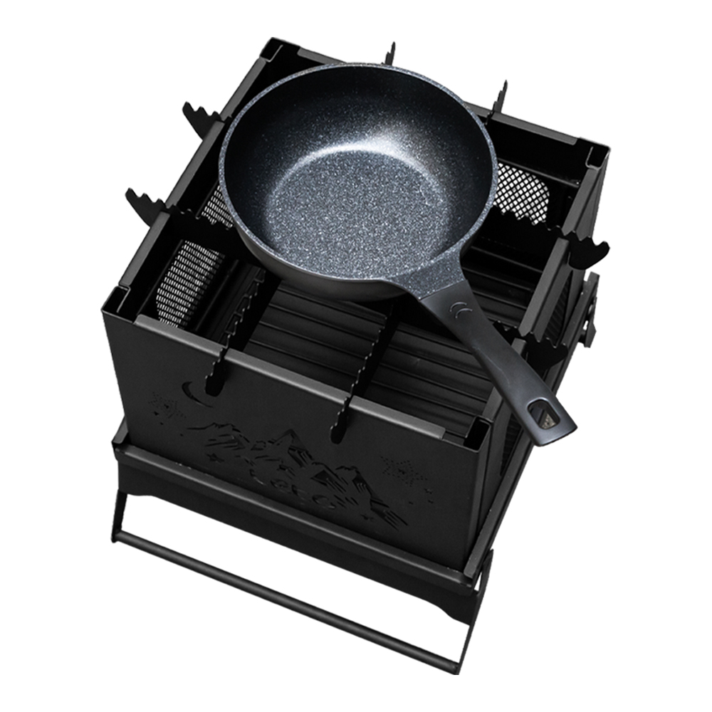 레토 오픈뷰 접이식 사각 캠핑 화로대 불멍 감성 바베큐그릴 LCP-FS05