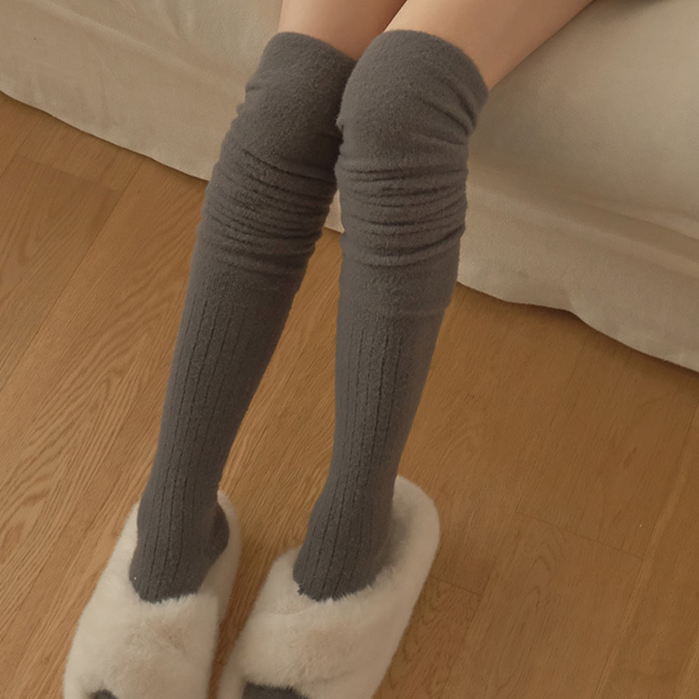 2type 루즈 셔링 니하이삭스 부츠 양말 오버니삭스 - 상세 이미지 3
