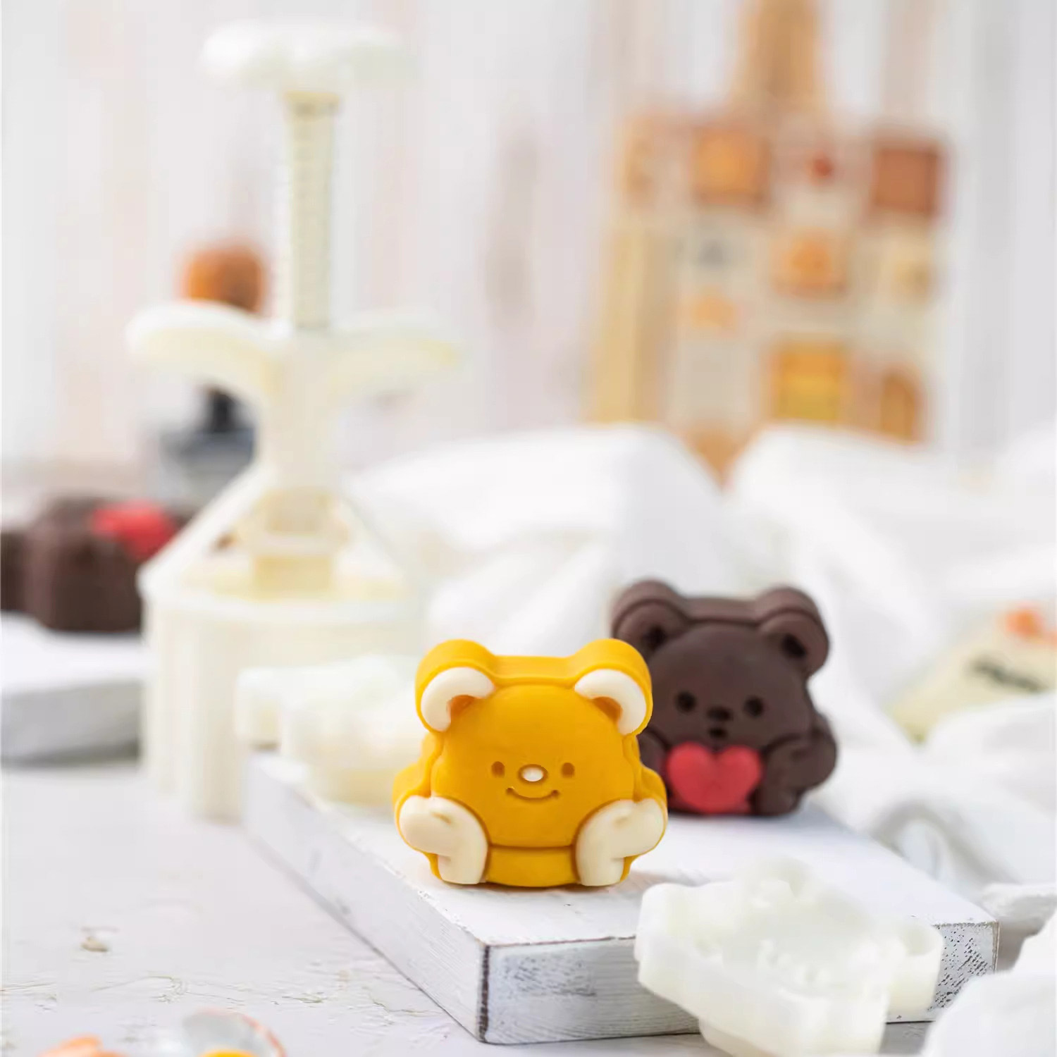 내마음을 받아줘 곰돌이월병틀2종 50g 통통 월병프레스50g 베어 모양 쿠키틀 떡살 이미지 6