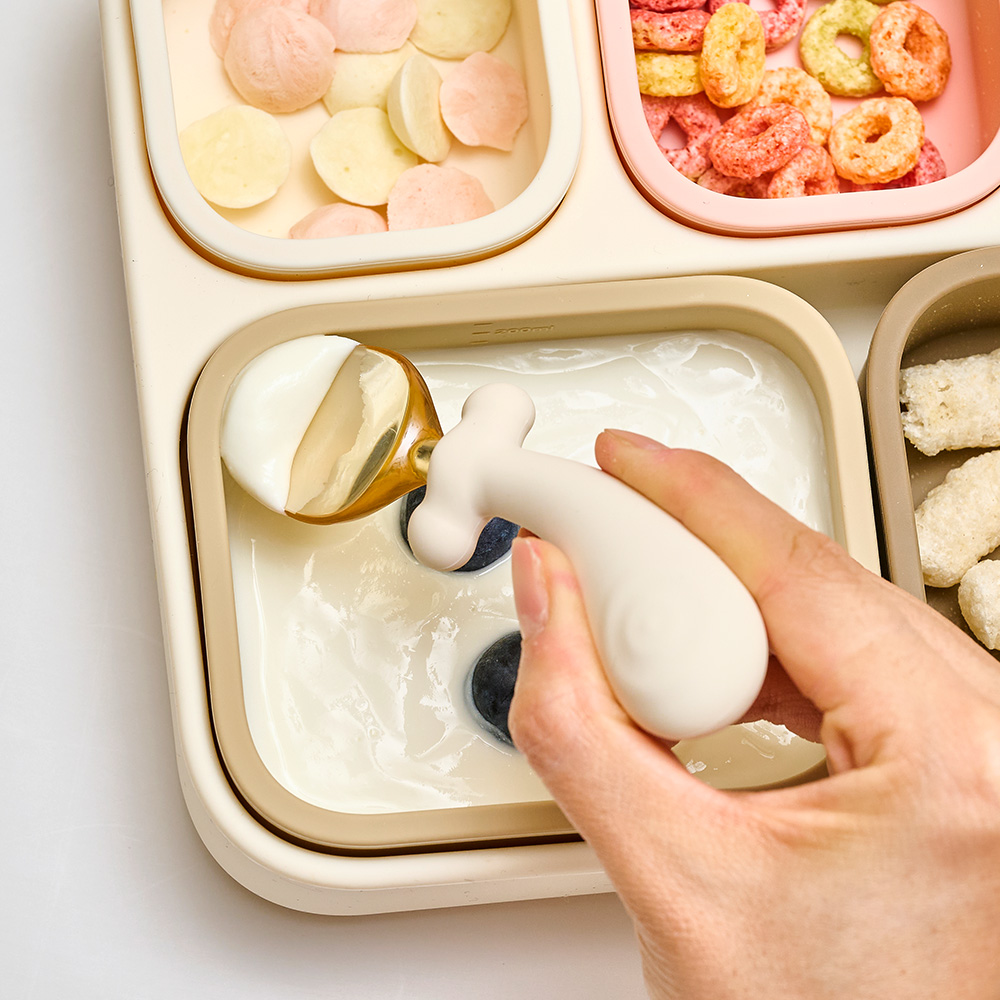 아띠래빗 아기 흡착식판 모듈형 실리콘 식판 유아 토핑이유식 소분 보관용기