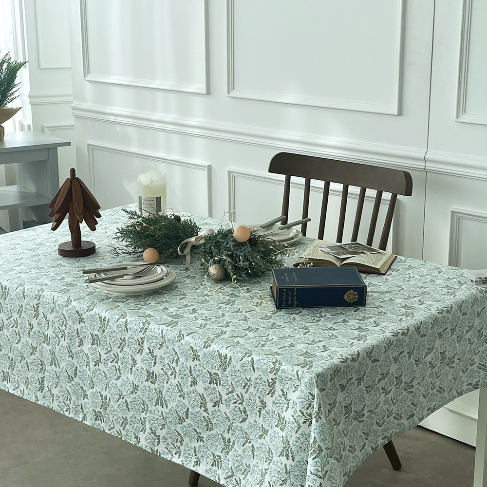 그린래빗 플라워 방수 식탁보 원형 사각 4인용 테이블보 테이블커버 식탁덮개