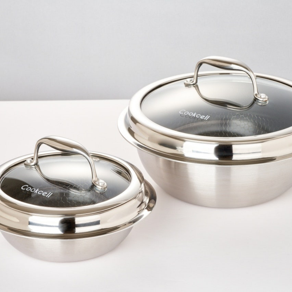 쿡셀 IH 블랙 가마솥 2종 세트(가마솥16cm,22cm,유리뚜껑16cm,22cm) - 상세 이미지 2