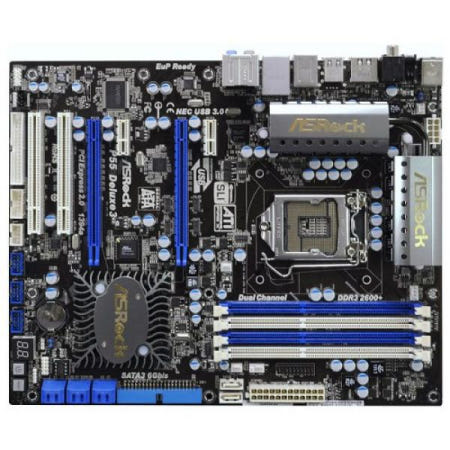 애즈락 [해외]ASRock LGA1156/인텔 P55/쿼드 CrossFireX & Quad SLI/SATA3&USB 3.0/A&GbE/ATX 마더보드 P55 DELUXE3