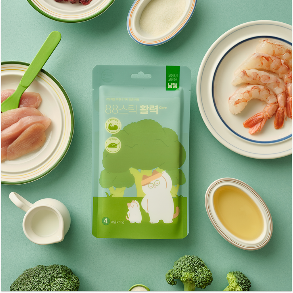 냥쌤 88스틱 고양이츄르 영양 간식 닭가슴살 참치츄르 10g X 4팩