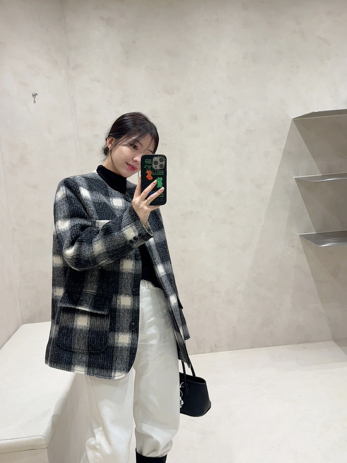 [무료배송] 노카라 체크 울 자켓 상세 이미지 2