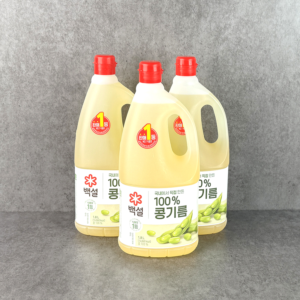 CJ제일제당 백설 콩기름 식용유 대두유 1.8L, 10개