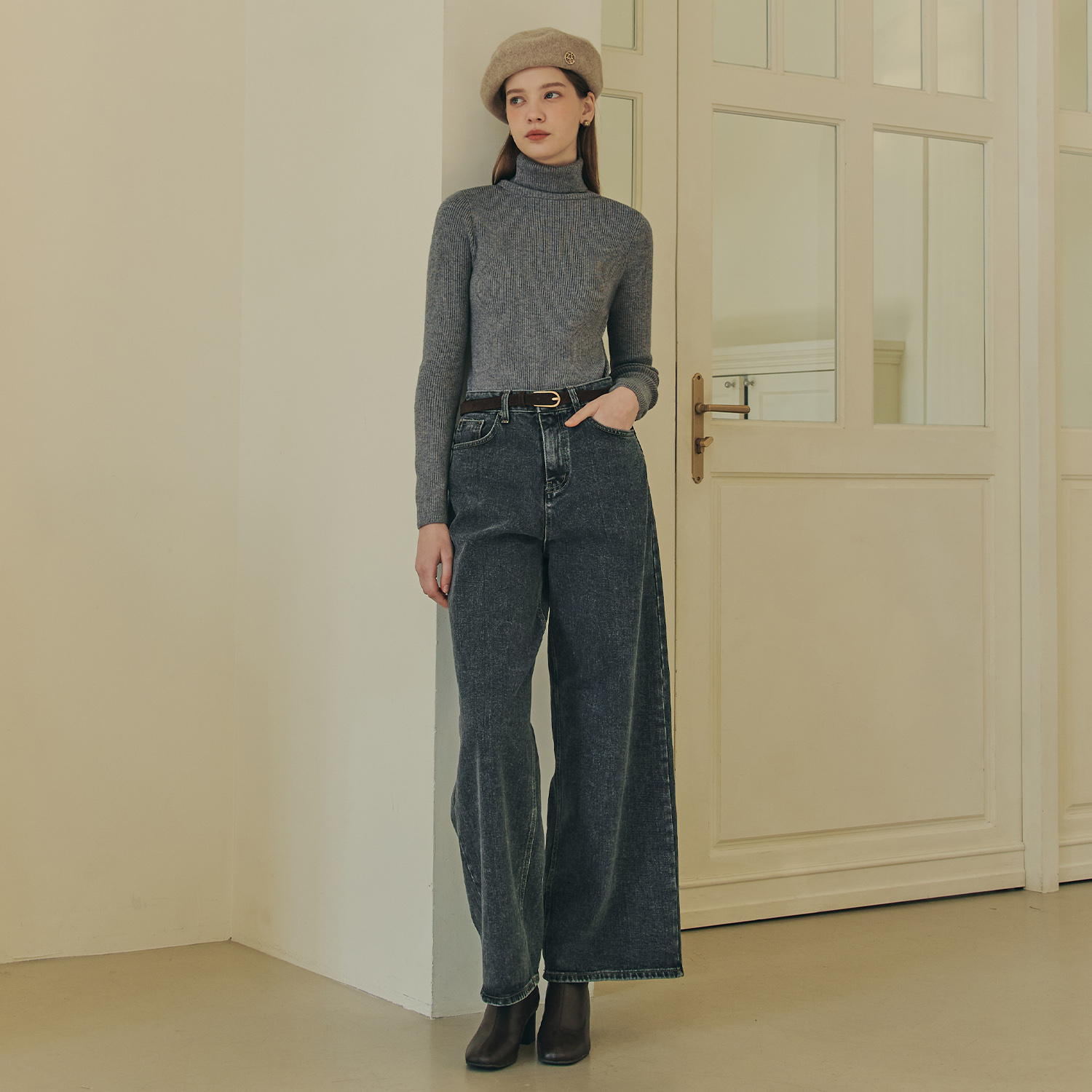 [제로스트릿][3컬러] 골지 터틀넥 니트 BASIC TURTLENECK KNIT - 상세 이미지 2