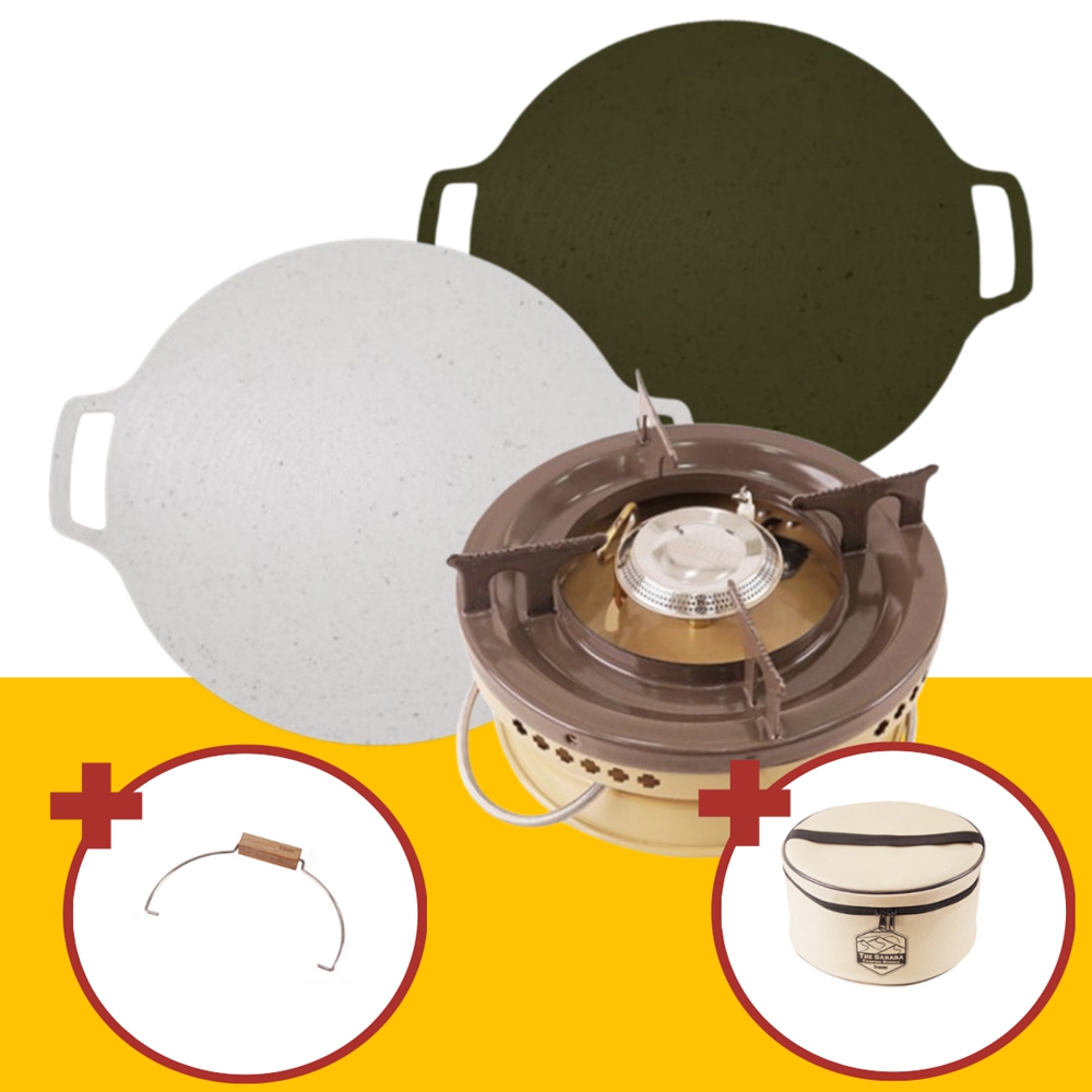 트루버 사하라 우유니 그리들 세트 해바라기 캠핑 가스 강염 버너 휴대용 야외용 스토브