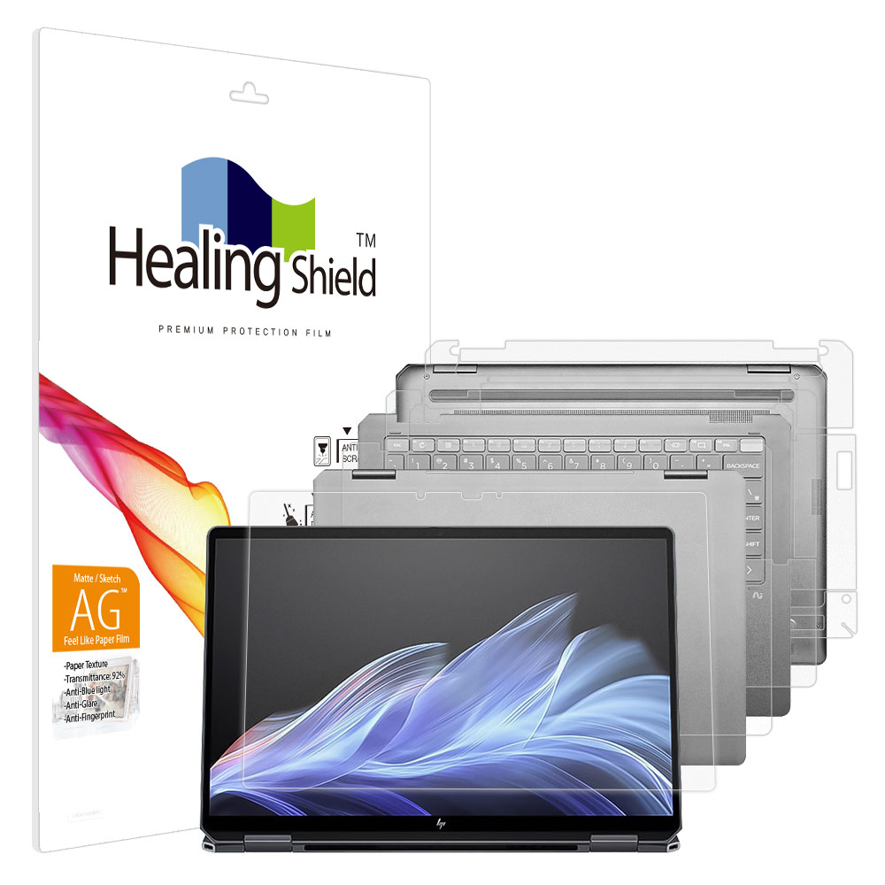 HP 옴니북 울트라 플립 14-fh0051TU 2024 항균 종이질감 블루라이트차단 액정보호필름1매 외부3종 - 메인 이미지