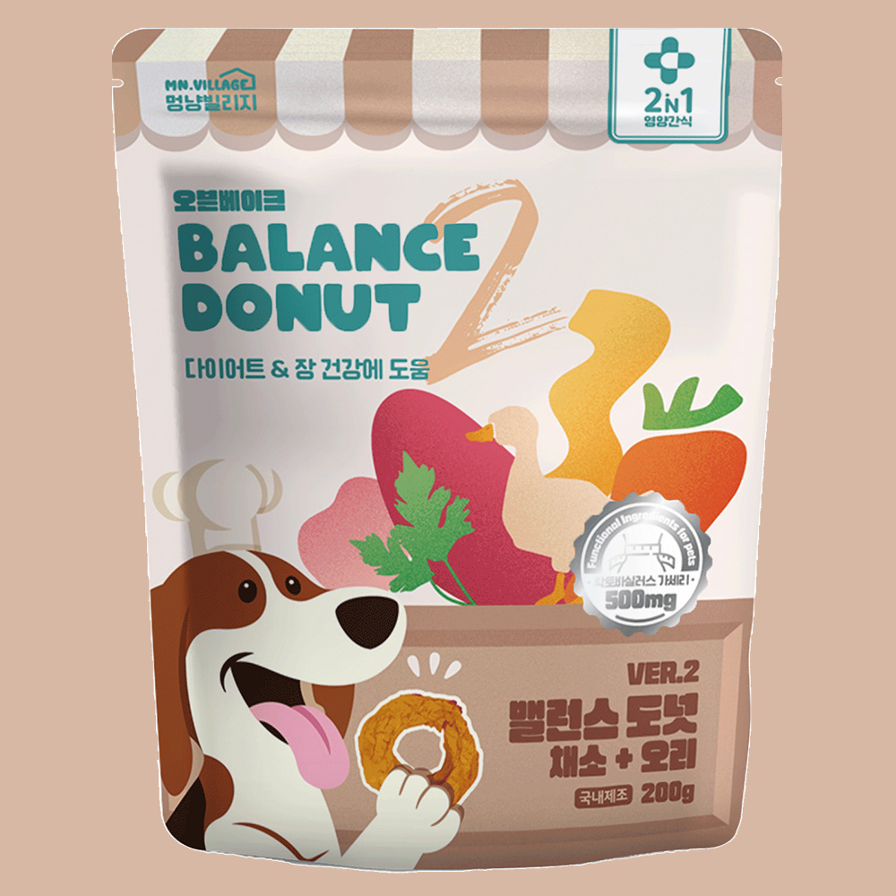 멍냥빌리지 강아지 가수분해 간식 저칼로리 밸런스도넛 고구마 단호박, 200g, 1개 이미지 8
