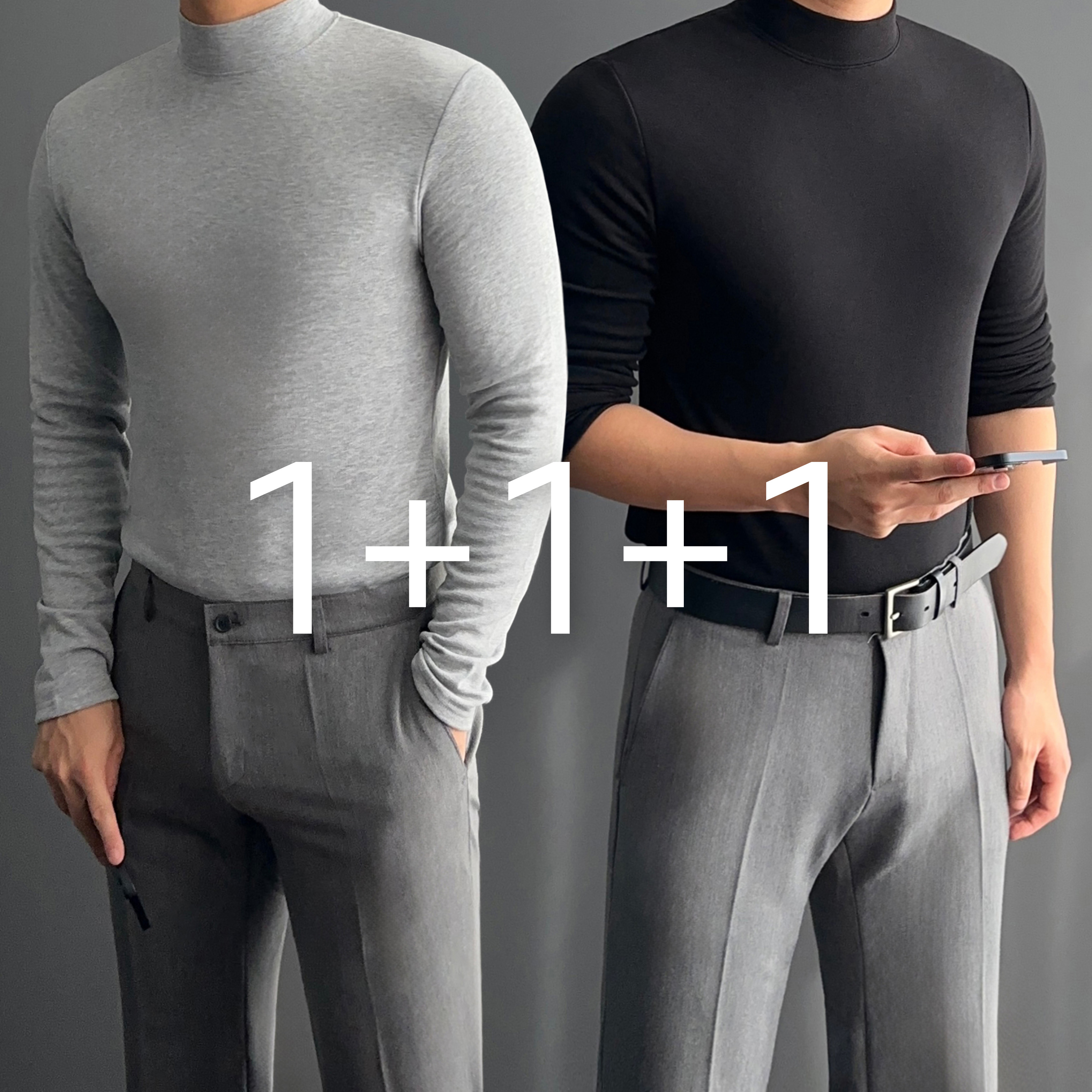 1+1+1 남자반목폴라 남성반폴라 반터틀넥 - 상품 이미지