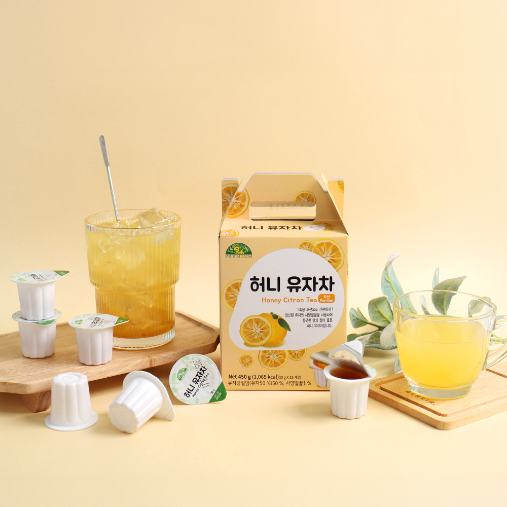 꿀 들어간 허니 유자차 포션 15개입 캡슐 유자청
