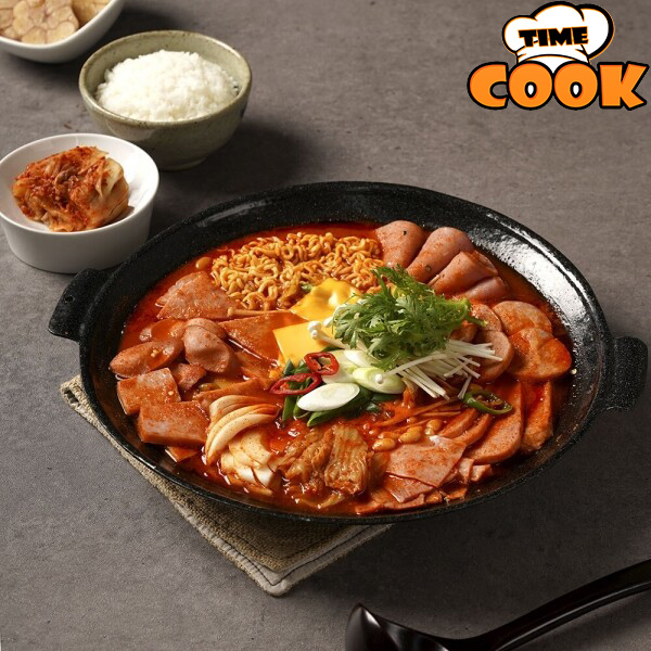 [타임쿡] 햄폭탄 프리미엄 부대찌개 8종햄폭탄 라면사리 포함 - 상품 이미지
