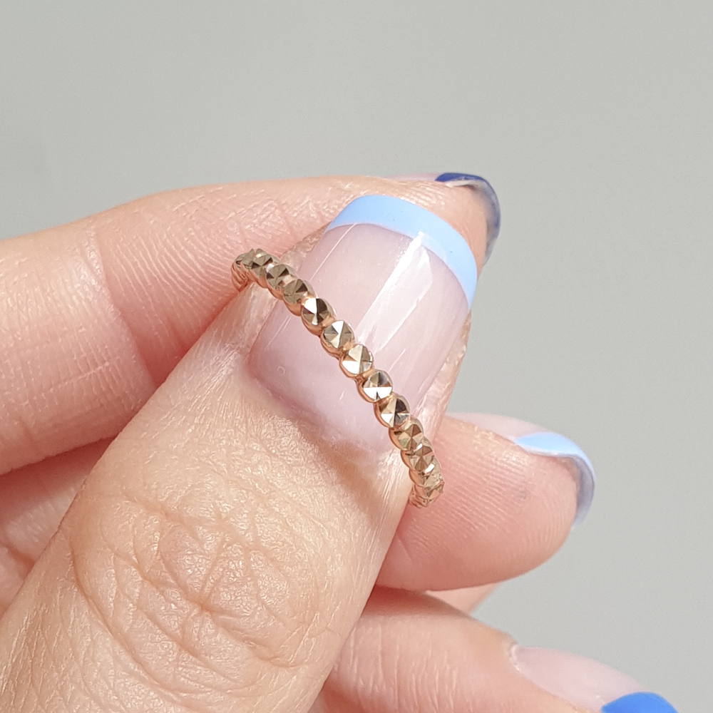 14k 컷팅 금 실 검지 중지 애끼 우정링 로즈골드 반지 레이션 - 상세 이미지 3