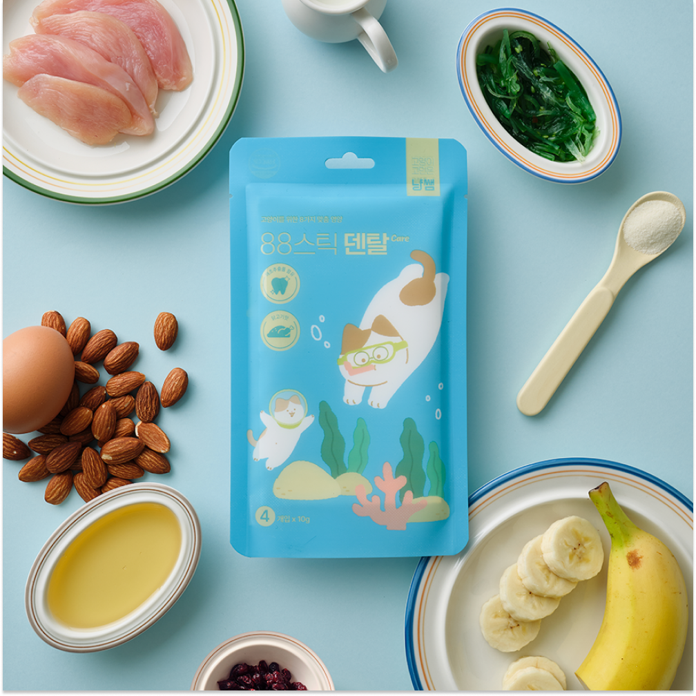 냥쌤 88스틱 고양이츄르 영양 간식 닭가슴살 참치츄르 10g X 4팩