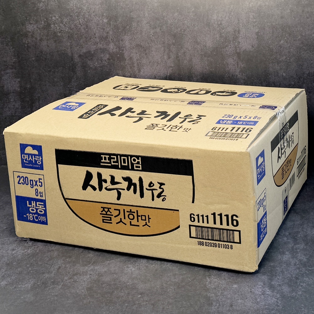면사랑 프리미엄 사누끼우동면 쫄깃한맛 냉동 우동면 사리 1150g, 8개