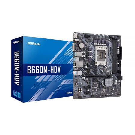 [해외]ASRock B660M MicroATX 마더보드 B660M-HDV 인텔 B660 시리즈 CPU (LGA1700) 호환