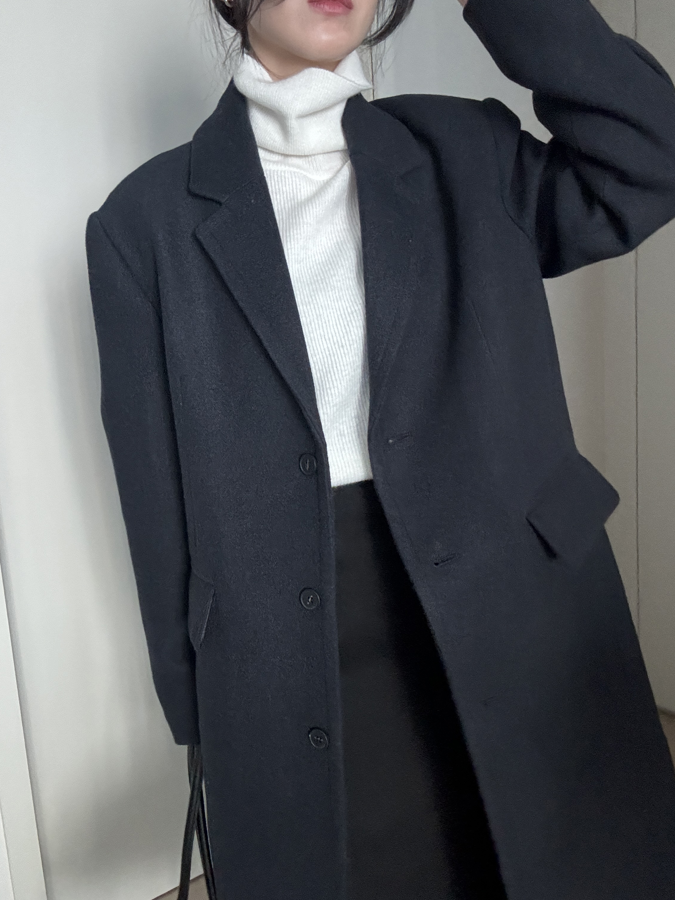 (3온스누빔) 니어 울 롱 코트 2color 상세 이미지 29