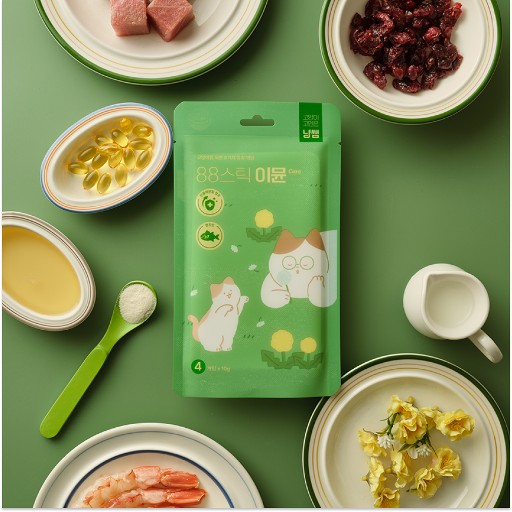 냥쌤 88스틱 고양이츄르 영양 간식 닭가슴살 참치츄르 10g X 4팩