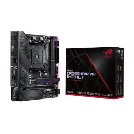 [해외]Asus 로그 (X570) 크로스헤어 VIII 임팩트 AMD AM4 라이즌 3000 (미니-DTX) SFF 게이밍 마더보드