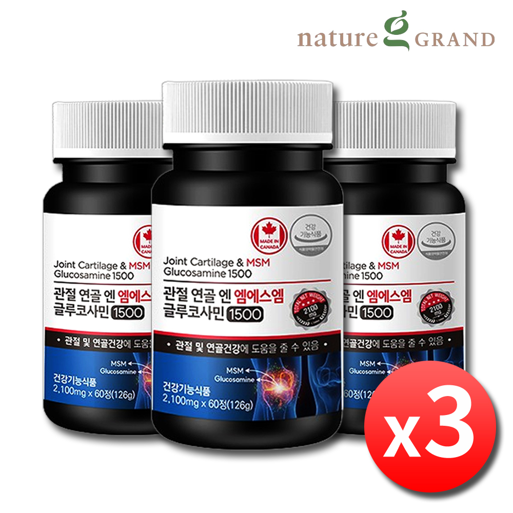 MSM 글루코사민 엠에스엠 식이유황 영양제 MSN 관절 연골 3병