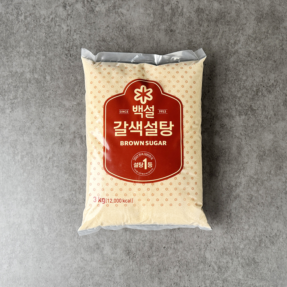 CJ제일제당 백설 갈색 설탕 3kg 황설탕 황백당 업소용