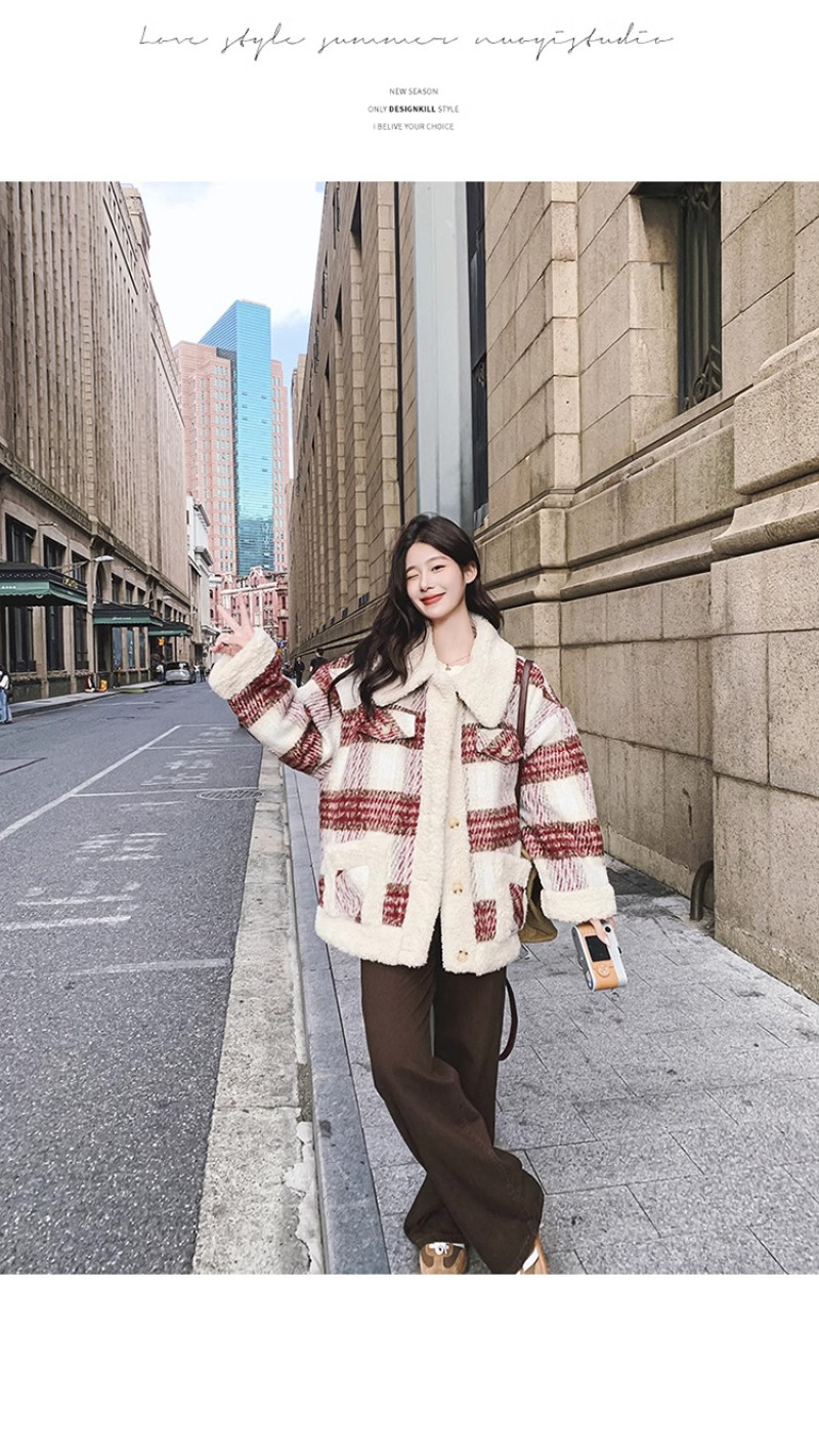 아비르엔 착한 맨하탄 따뜻한 🦊체크 아우터