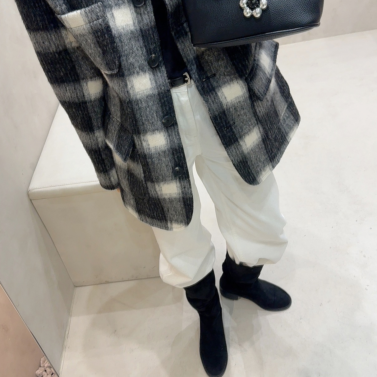 [무료배송] 노카라 체크 울 자켓 상세 이미지 7